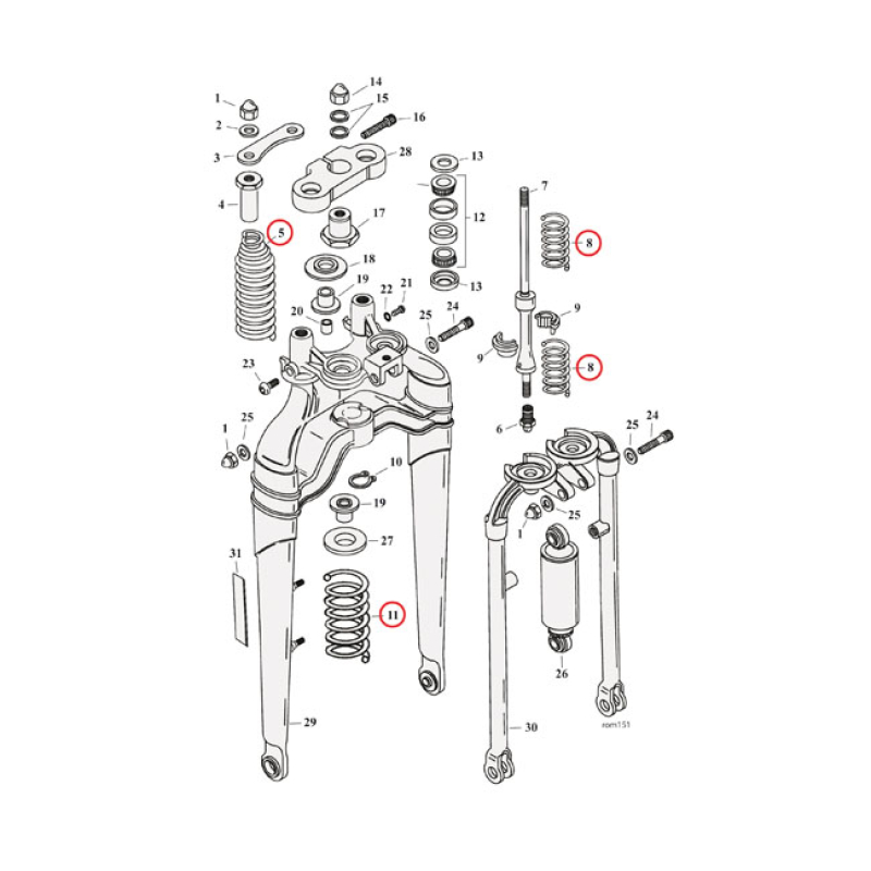 SPRING SET, SPRINGER FORK 971607