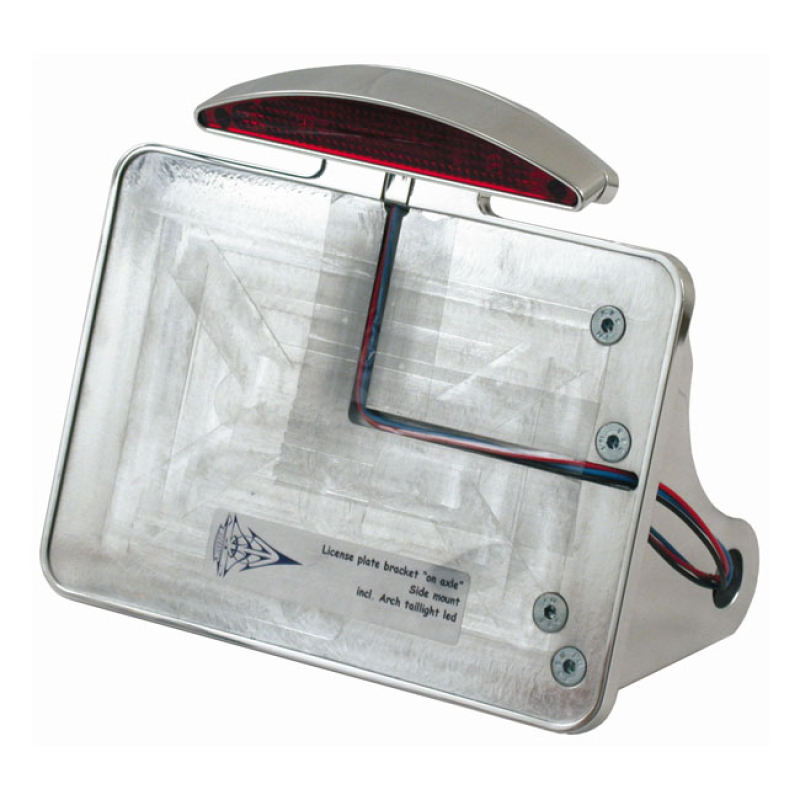 CPV LICENSE PLATE BRACKET KIT WITH ARCH LED TAILLIGHT, POLISHED, SIDE 972835