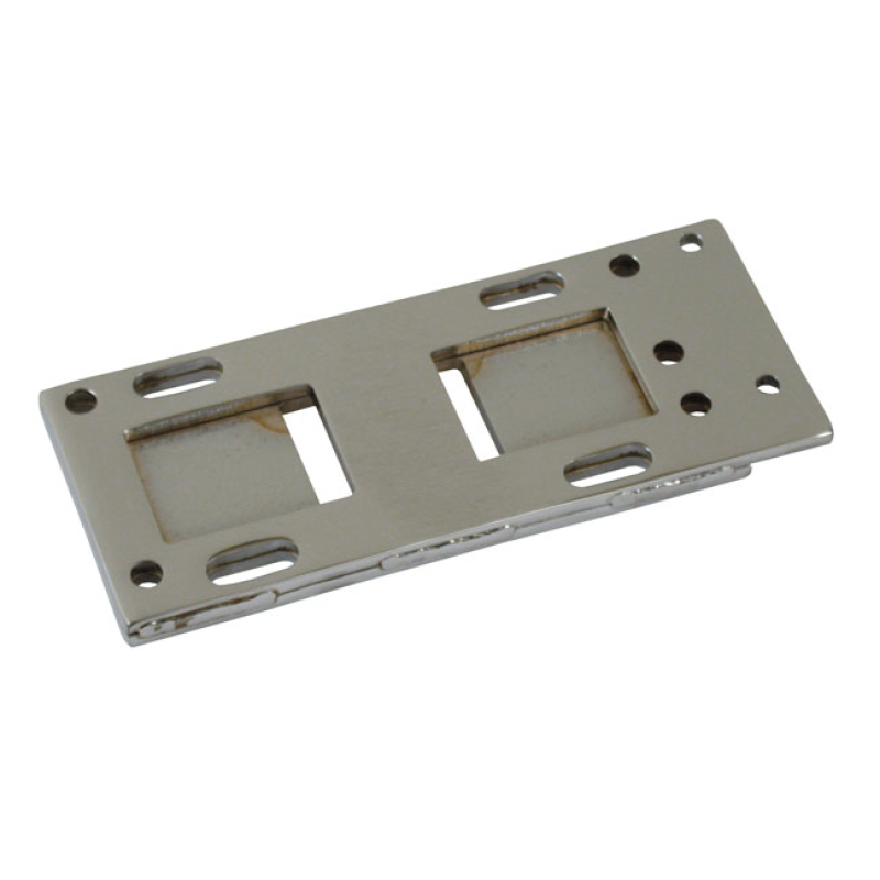 PAUGHCO, 4 TO 5-SPEED CONVERSION TRANSMISSION MOUNT PLATE CHROME PLATE 973550