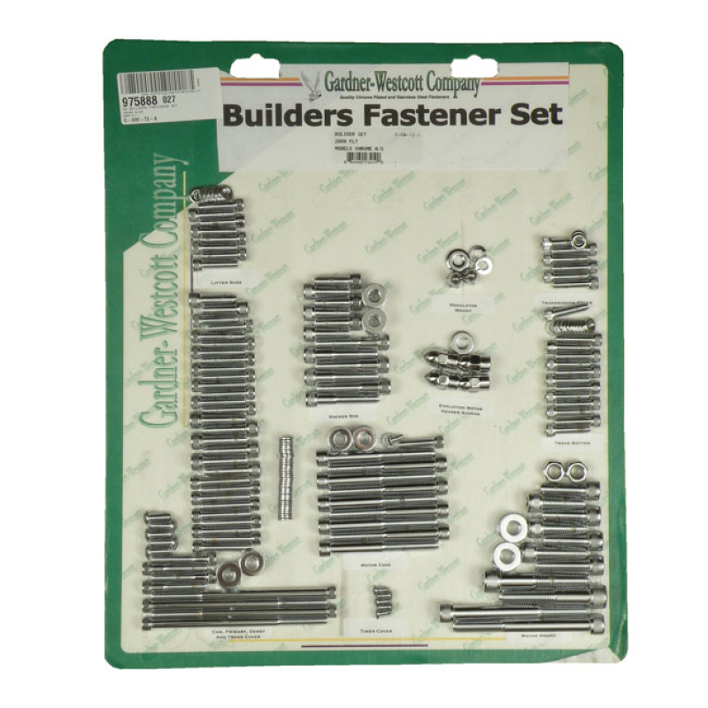 BUILDERS FASTENERS SET. CHROME ALLEN NOTE: WILL NOT FIT MODELS WITH HY 975888