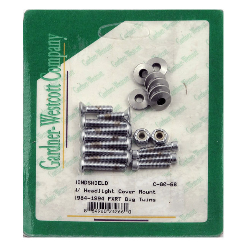 WINDSHIELD MOUNT KIT CHROME, WITH HEADLIGHT COVER MOUNT 977187