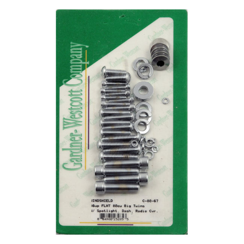 WINDSHIELD MOUNT KIT CHROME, WITH SPOTLIGHT,DASH,RADIO COVER AND SIDE 977188