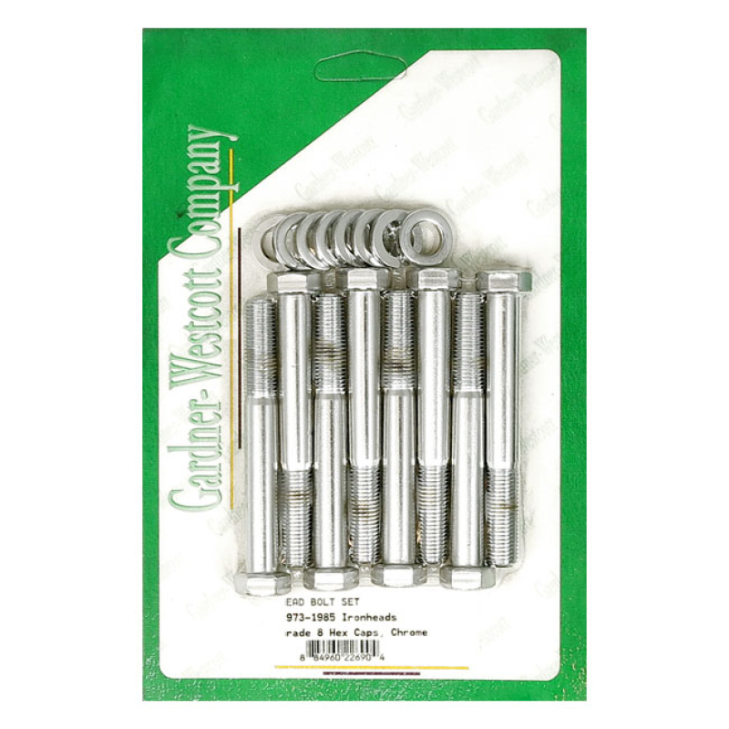 HEAD BOLTS STOCK STYLE HEX CHROME; OEM STYLE HEX WITH WASHERS 977698