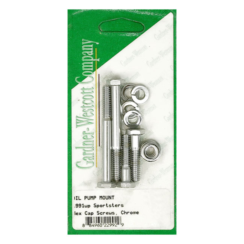 OIL PUMP MOUNT KIT ALLEN CHROME, WITH HEX CAPS 978009