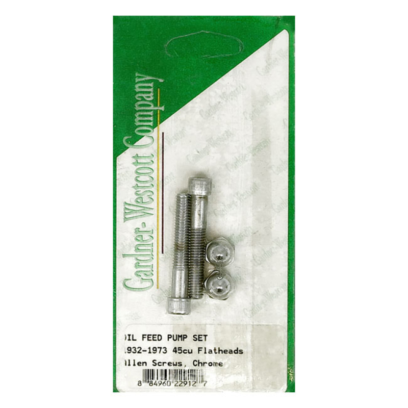 OIL FEED PUMP SCREW SET CHROME; ALLEN HEADS 978188