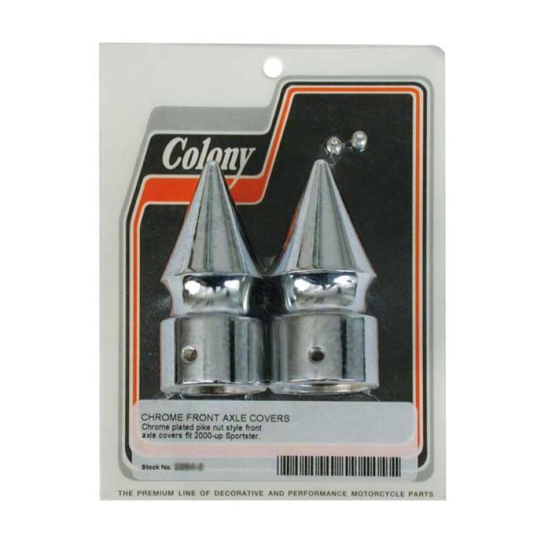 COLONY PIKE AXLE COVERS CHROME, FRONT 989048