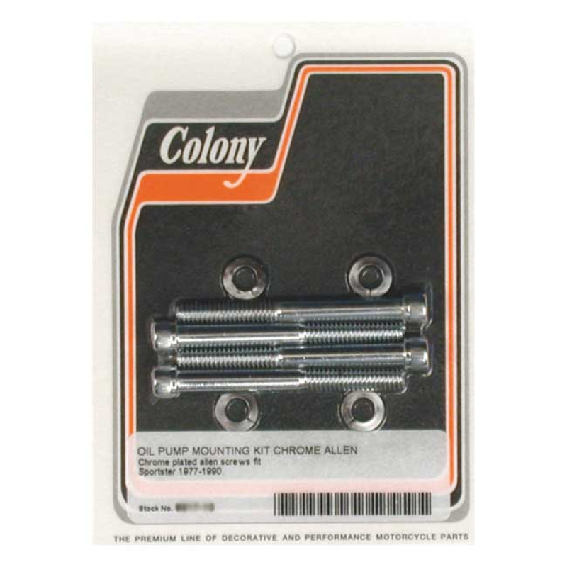 COLONY OIL PUMP MOUNT KIT ALLEN CHROME, KNURLED 989089