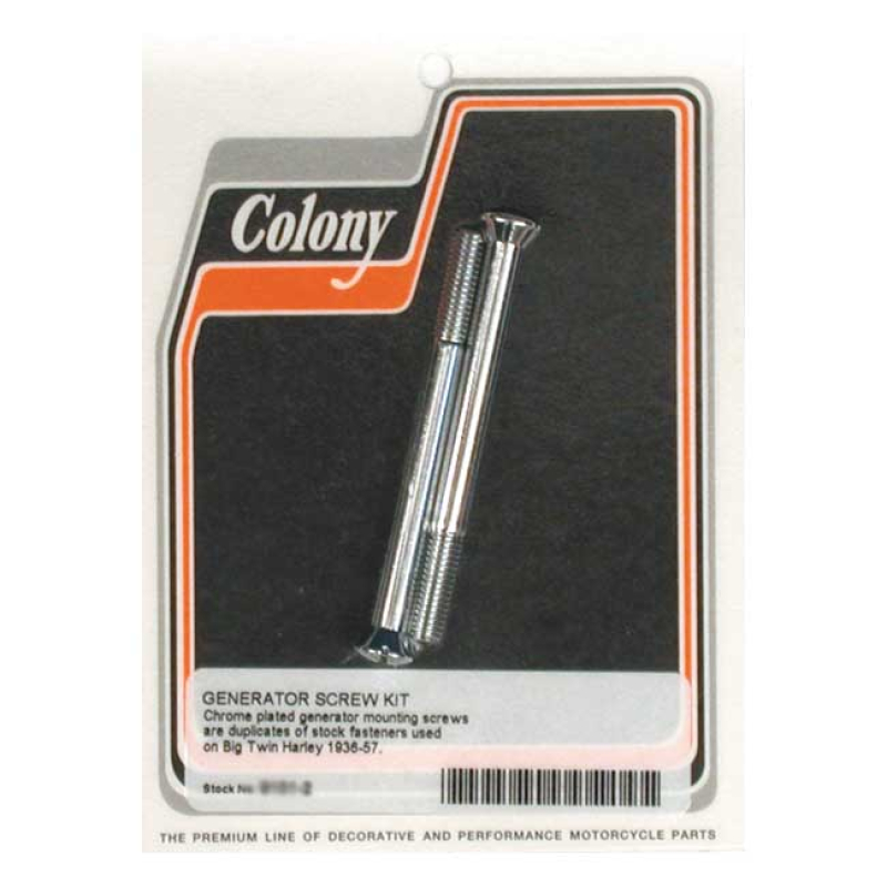 COLONY GENERATOR MOUNT KIT, OEM STYLE CHROME, 1/4-24 THREADED 989210