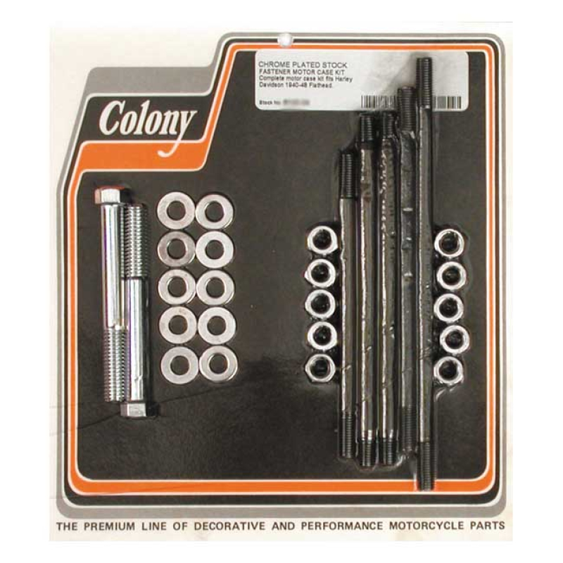 COLONY CRANKCASE BOLT KIT CHROME, STOCK STYLE 989277