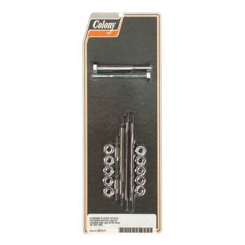 COLONY CRANKCASE BOLT KIT CHROME, STOCK STYLE 989280