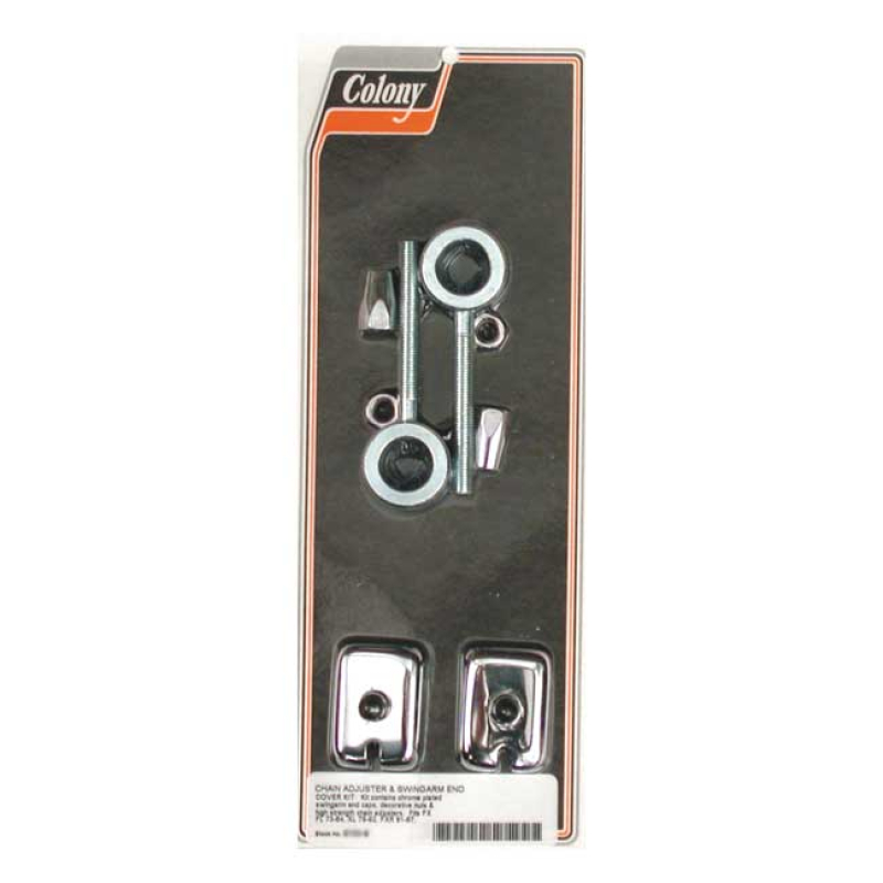 COLONY OEM STYLE AXLE ADJUSTERS CHROME 989387