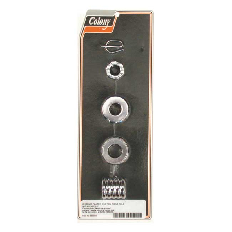 COLONY AXLE SPACER KIT REAR, GROOVED CHROME 989468