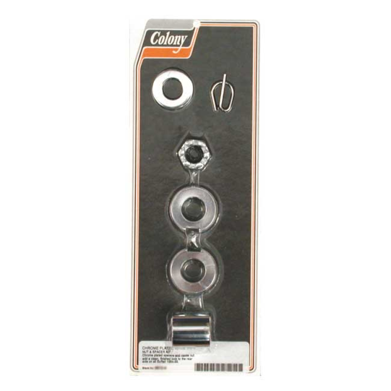 COLONY AXLE SPACER KIT REAR, SMOOTH CHROME 989469