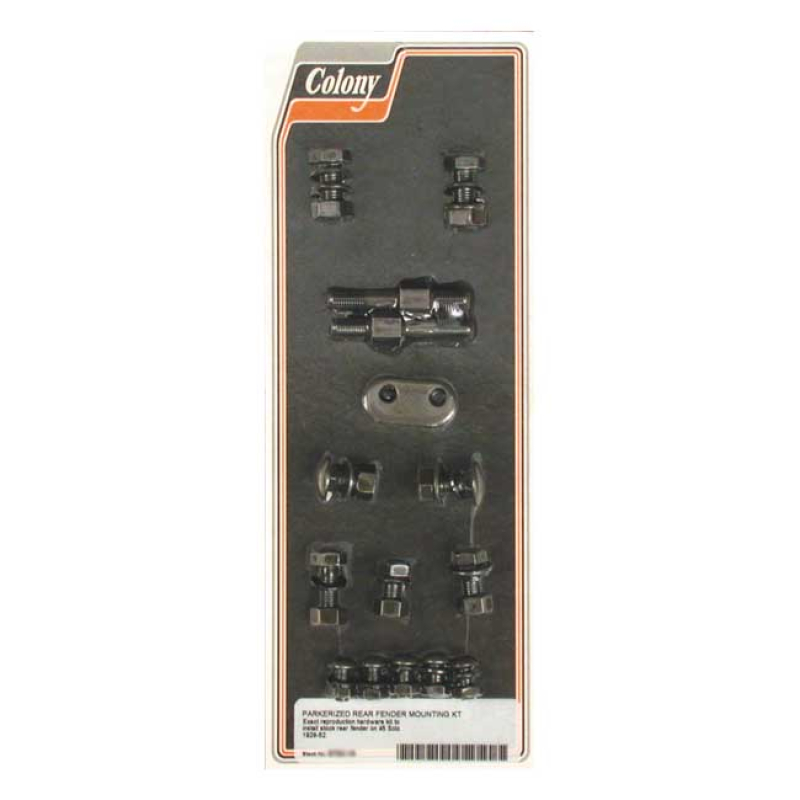 COLONY, REAR FENDER MOUNT KIT. PARKERIZED BLACK PARKERIZED FINISH.  EX 989504