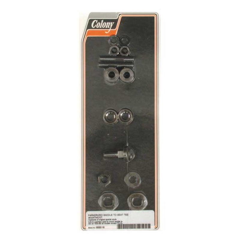 COLONY, SOLO SEAT MOUNT INSTALLATION HARDWARE KIT BLACK PARKERIZED. AC 989530