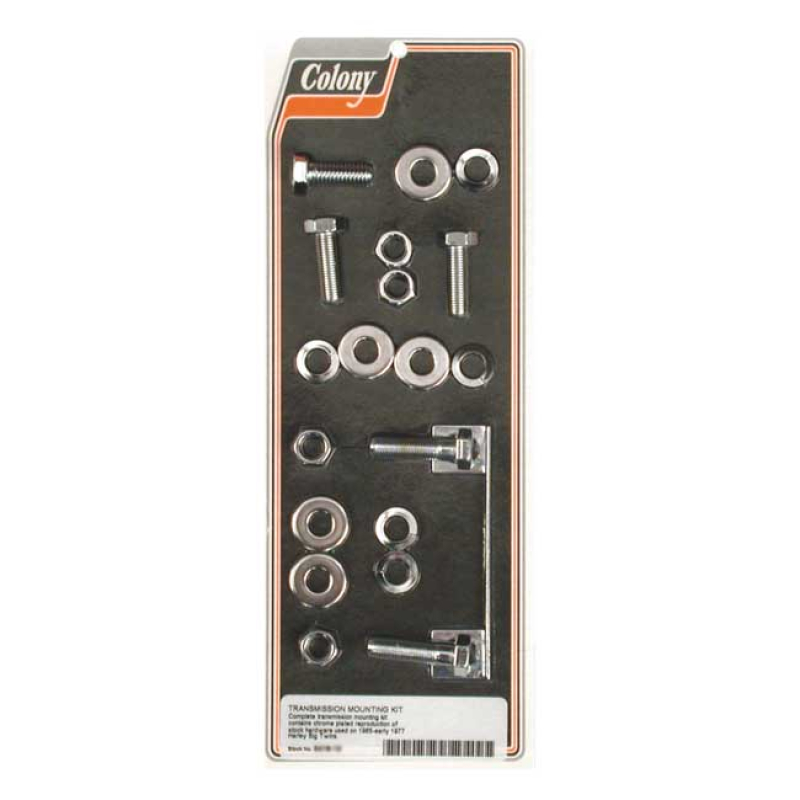 COLONY, TRANSMISSION MOUNT KIT. CHROME COMPLETE TRANSMISSON MOUNT KIT. 989542