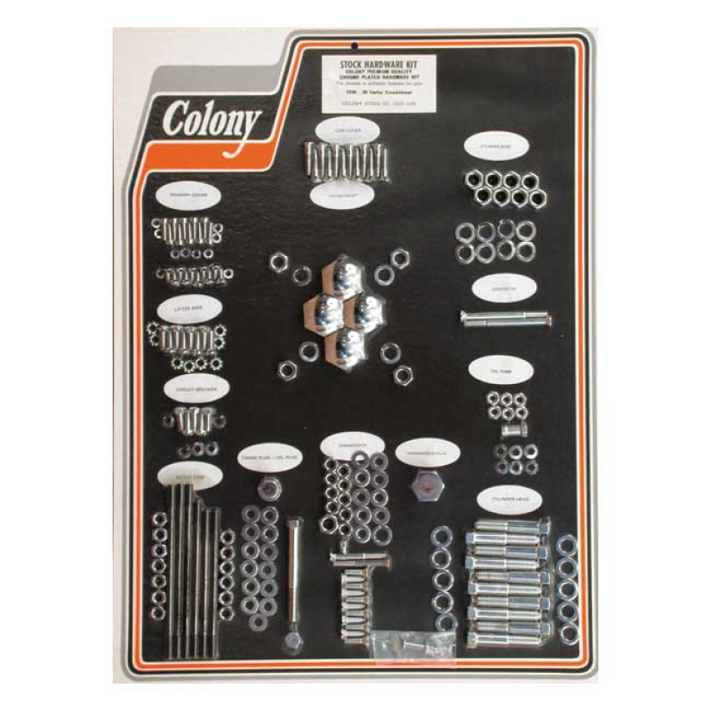 COLONY MOTOR SCREW SET CHROME, OEM STYLE 989554