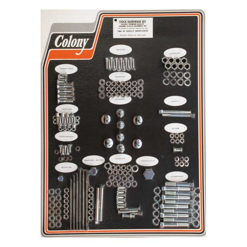COLONY MOTOR SCREW SET CHROME, OEM STYLE 989562