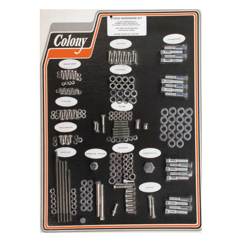 COLONY MOTOR SCREW SET CHROME, OEM STYLE 989588