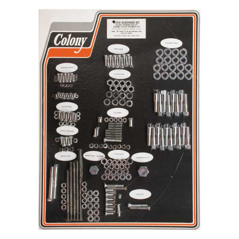 COLONY MOTOR SCREW SET CHROME, OEM STYLE 989590