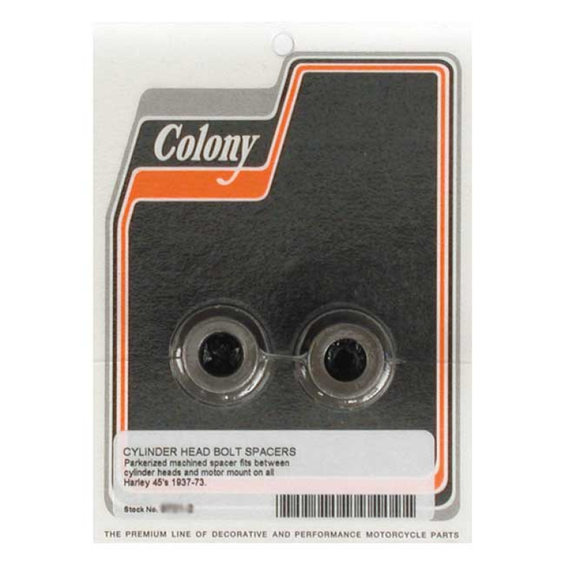 COLONY MOTOR MOUNT SPACERS PARKERIZED, SPACES OUT 2 LONGEST HEADBOLTS 989674