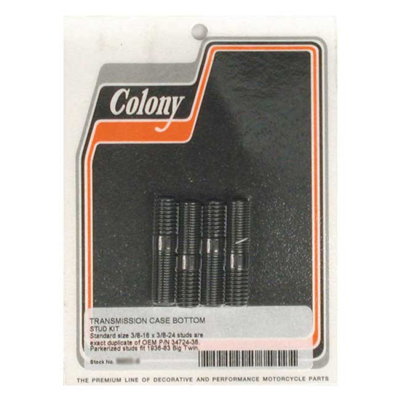 COLONY, TRANSMISSION TO MOUNT PLATE STUDS BLACK PARKERIZED.  3/8-16 TO 989715
