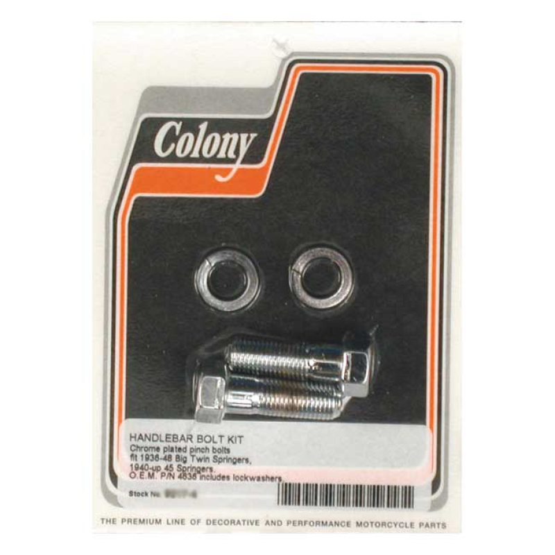 COLONY SPRINGER HANDLEBAR PINCH BOLTS CHROME; REPRODUCTION; INCL. WASH 989782