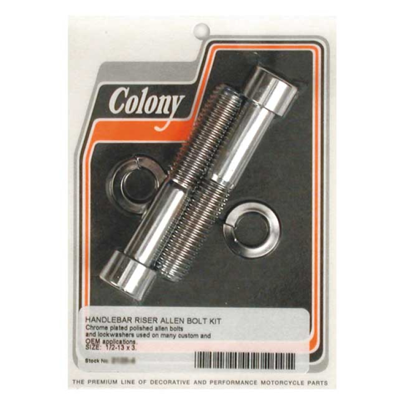 COLONY RISER BOLT SET CHROME ALLEN, 1/2-13 X 3&quot; 989793