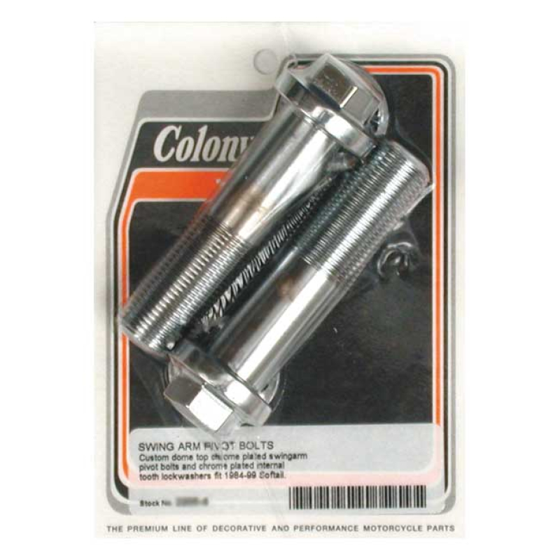 COLONY, SOFTAIL SWINGARM BOLT KIT CHROME. DOMED HEX HEAD.  OEM REPLACE 989902