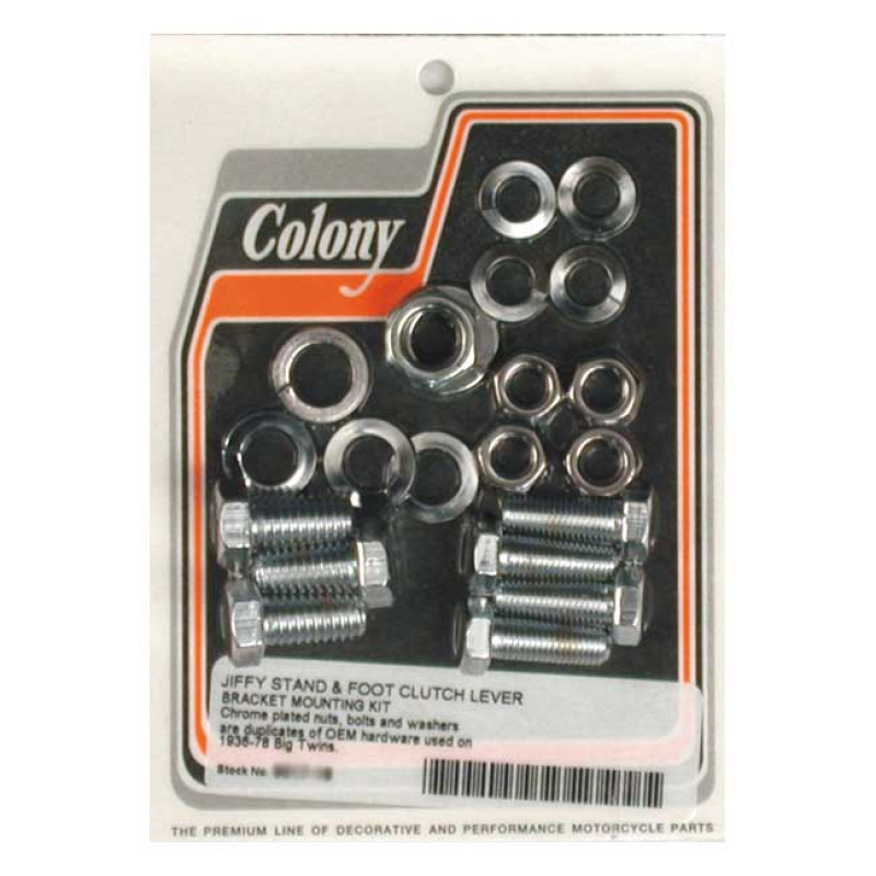 COLONY JIFFY & FOOT CLUTCH MOUNT KIT CHROME, OEM REPRODUCTION, MOUNTS 989912
