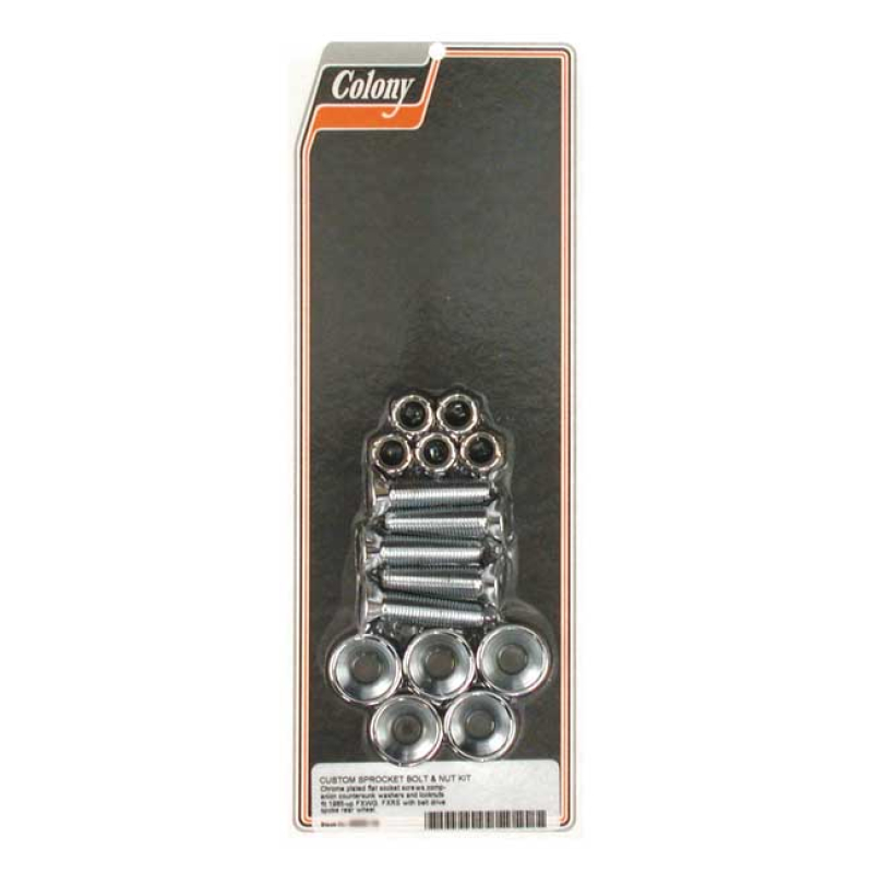 COLONY SPROCKET BOLT & NUT KIT FLATHEAD ALLEN & COUNTERSUNK WASHERS, S 989960