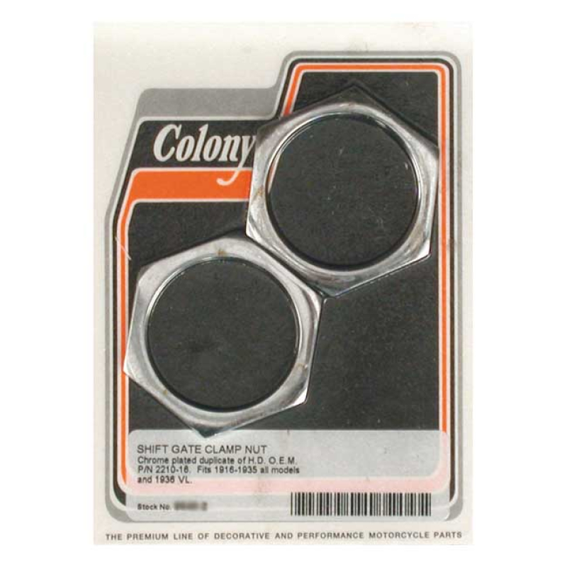 COLONY, SHIFTER GATE CLAMP NUTS. CHROME CHROME PLATED. OEM REPRODUCTIO 989973