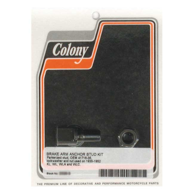 COLONY BRAKE ARM ANCHOR STUD KIT PARKERIZED, REAR BRAKE 990000