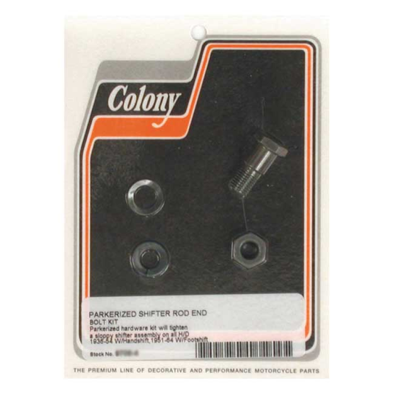 COLONY, SHIFTER ROD BOLT END KIT. BLACK BLACK PARKERIZED FINISH.  USED 990170
