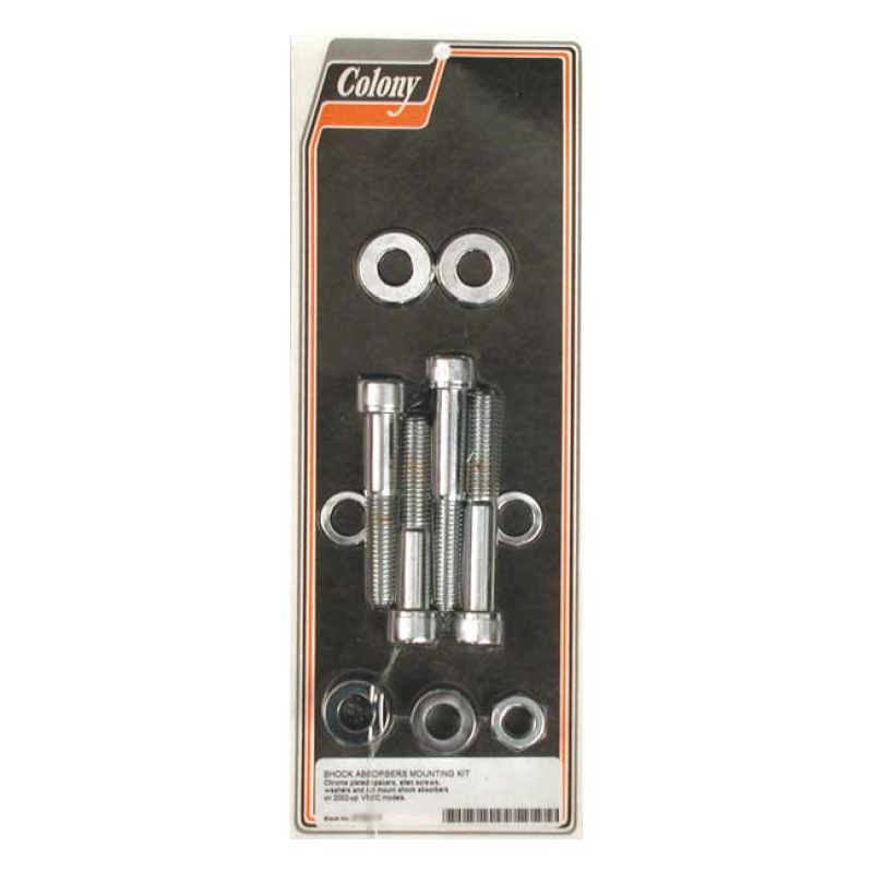 COLONY V-ROD SHOCK MOUNT KIT CHROME ALLENHEADS 990224