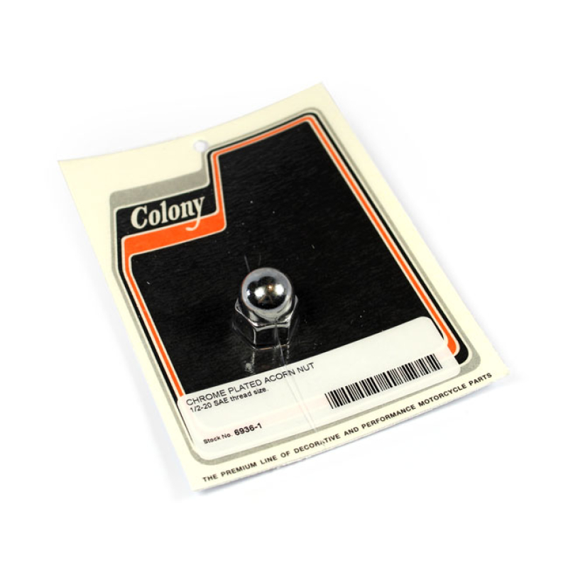 COLONY ACORN NUTS CHROME PLATED 1/2-20 SAE 990403