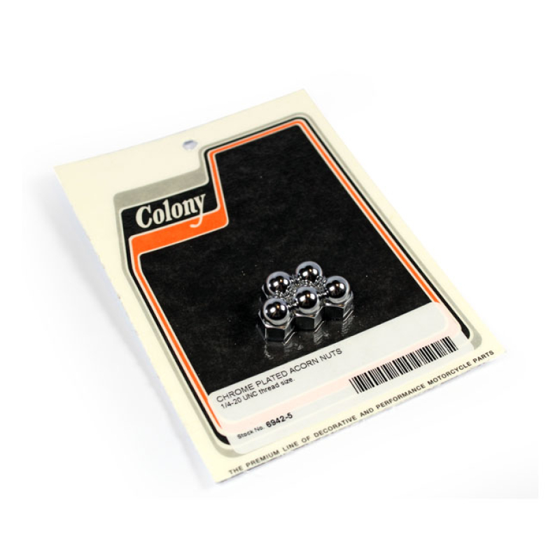 COLONY ACORN NUTS CHROME PLATED 1/4-20 UNC 990409