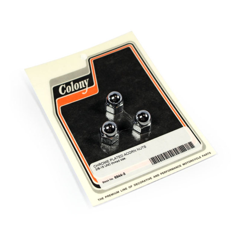 COLONY ACORN NUTS CHROME PLATED 3/8-16 UNC 990411