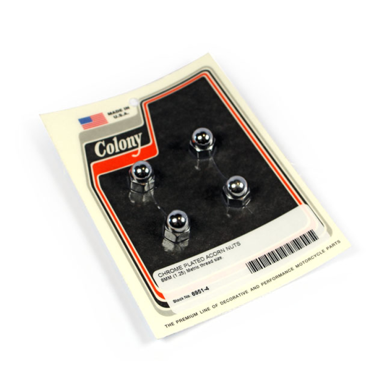 COLONY ACORN NUTS CHROME PLATED M8 (1.25) 990419