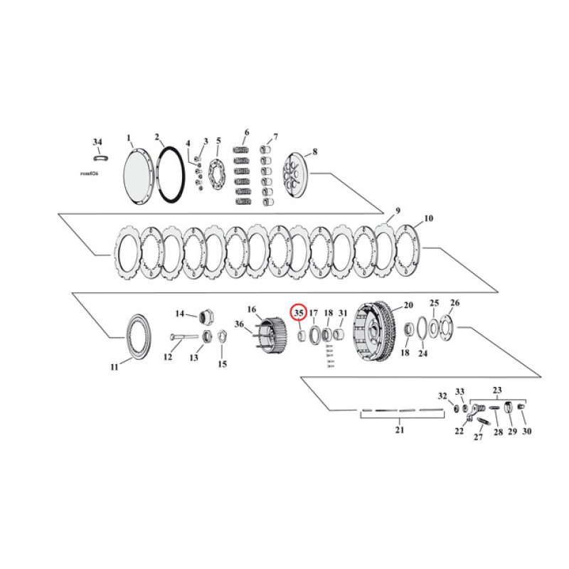 SPACER, CLUTCH HUB BEARING RACE 990698