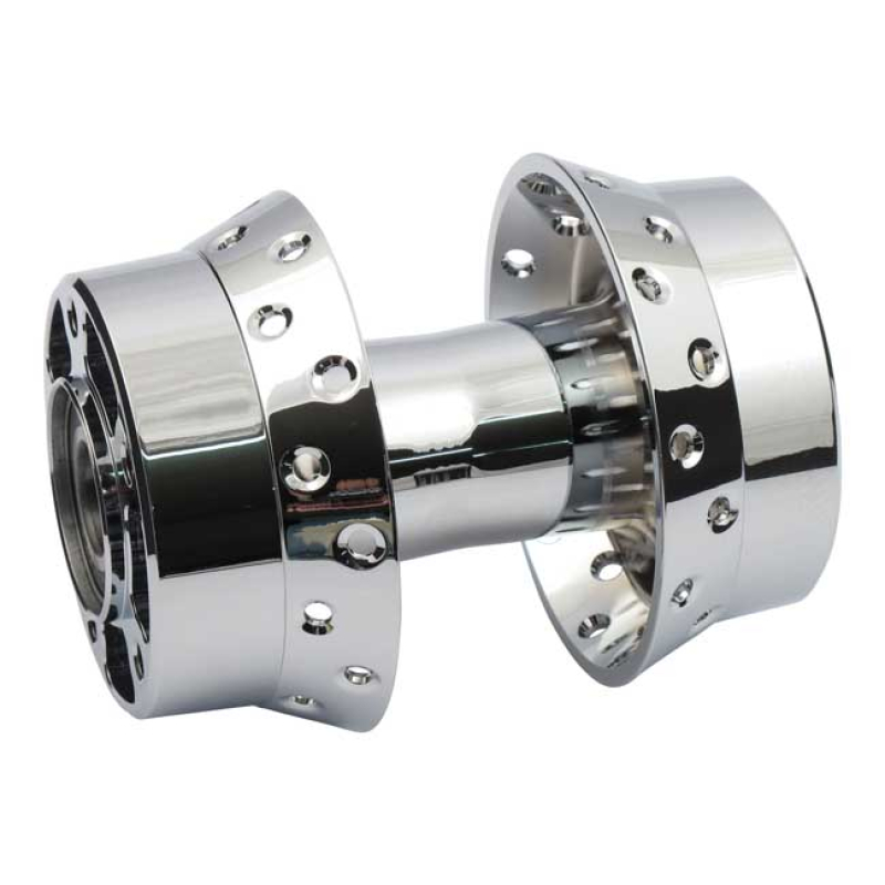 FRONT WHEEL HUB. CHROME FOR 25MM WHEEL AXLE. NON-ABS MODELS 991256